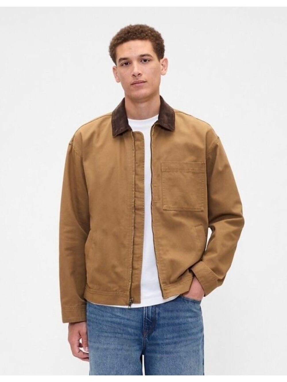 Gap  Relaxed Canvas Utility Jacket Modern Bronze men's